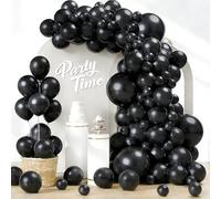107 piezas de decoración de globos de cumpleaños, arco de cumpleaños, color negro, tamaños 18 12 10 5 pulgadas, arco de globos fiesta Deco, para niña, niño, decoración de fiesta, boda, baby shower