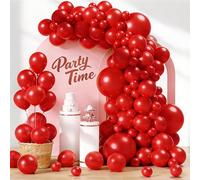 107 piezas de decoración de globos de cumpleaños, arco de cumpleaños, color rojo, tamaños 18 12 10 5 pulgadas, arco de globos fiesta Deco, para niña, niño, decoración de fiesta, boda, baby shower