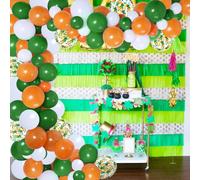109 piezas Set decoración del día San Patricio - Kit arco guirnalda globos verde naranja blanco, globos trébol fiesta festival irlandés suerte, niños 1er 2do cumpleaños, baby shower, decoración hogar