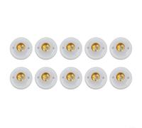 10pcs E27 Soporte de la lámpara Casquillo de rosca Base Redonda Bombilla Adaptador para Luminarias Señales y Pantallas Blanco y Dorado