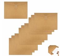 10Pcs Portadocumentos A5 Sobres de Papel Kraft Vintage con Cierre de Cordón