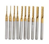 10pcs Titanio Recubierto Molino de Extremo Carburo Cementado CNC Fresas Herramientas 1.0-3.0mm