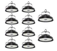 10pcs UFO LED Lámpara Alta Bahía 200W 34000lm, Focos LED Industrial 5000K Blanco Frío, 90° Angle Taller Lámpara, IP65 Impermeable UFO Highbay lamp para Garaje/Fábrica/Almacén/Estadios Deportivos