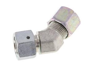 10S Codo de acero galvanizado de 45 grados con rótula 630 bar Junta tórica de NBR Cono de sellado ajustable ISO 8434-1