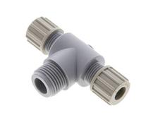 10x8mm Y G1/2'' PA Racor De Compresión En Forma De T Con Rosca Macho 10 Bar