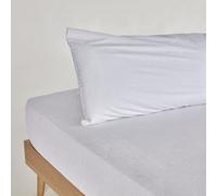 10XDIEZ Funda Almohada Rizo bambú Impermeable (Blanco - 80x45cm (para Almohada de 80cm))