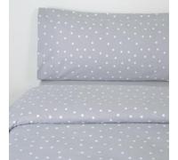 10XDIEZ Funda nórdica Franela Stars Gris (Gris - Cama de 135cm)