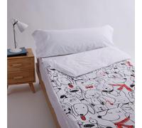 10XDIEZ Funda Saco nórdico (No Incluye el Relleno nórdico) (Perritos Blanco - Cama 105cm)