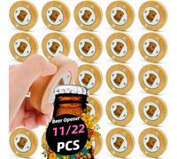 11/22 piezas, embalaje individual, abridor de botellas de bambú en blanco para bricolaje, para el hogar, bar, fiestas, regalo único para entusiastas de la cerveza, recuerdos de boda 22pcs