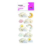 11 pegatinas 3d - sleepy kids - glitter