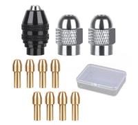 11 Piezas Portabrocas para Herramienta Rotativa, 4486 Portabrocas para Dremel, portabrocas de latón precisión, Tuercas de Boquilla para Herramienta rotativa, portabrocas taladro de molienda eléctrico