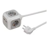 Regleta Brennenstuhl Alea-Power con 4 enchufes y USB gris (1,4 metros)