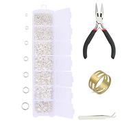 ＡＷＨＡＯ 1173 Piezas de Alicates para Anillas Abiertas Parril para La Fabricación de Joyas Y Llaveros, Plata