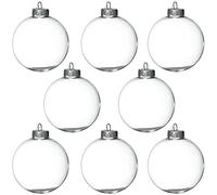 12 Adornos de Bola de Cristal Transparente de 3.15 Pulgadas para Manualidades, Adornos rellenables Grandes de 80 mm, Adornos de Bola Transparente para decoración de árbol de Navidad 4E's Novelty