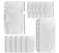 12 bolsillos para carpeta de tamaño A6, bolsillo para carpeta con cremallera, bolsa de almacenamiento de 3 bolsillos, dos tipos, carpetas transparentes con cremallera de 6 agujeros