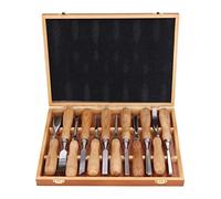12 Cinceles para Tallar Madera, Juego de Herramientas Profesionales para Tallar Madera con 12 Cuchillos, Caja de Almacenamiento, Kit de Cincel para Esculpir de Acero para Principiantes