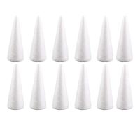 12 Conos de Espuma de Navidad de 10 cm Cono de poliestireno Blanco para Manualidades Cono de Espuma para árbol de Navidad Espuma de poliestireno para Centro de Mesa de Navidad decoración de Bodas