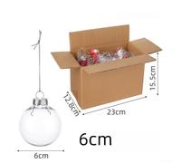 12 Esferas de Plástico Claro para Manualidades 80mm(6cm) | 12 unidades, 60mm diámetro, plástico transparente, incluye cuerdas plateadas, para fácil colgar