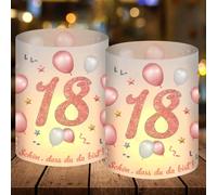 12 Faroles Vela Decorativos para 18 años, decoración de Mesa para 18 años Happy Birthday, Deco Anniversaire 18 ANS Femme Homme pour Lumières de thé et Bougies