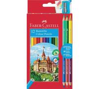 12 lápices de colores Faber-Castell 110312 ECO, surtido de 3 colores dobles