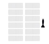 12-Pack Anti-Slip Shower Floor Stickers, Non-Slip Safety Decals For Bathtub, Shower Floors, and Stairs with Scraper Tool Included
