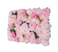 12 paneles de pared de flores artificiales para decoración de bodas, decoración de bodas, fiestas, hogar, paneles florales (dalia blanca + rosa claro + eucalipto)