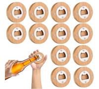 12 Pcs Abrebotellas de Madera, Abridores de Cerveza, Abre Botes Tarros, Abridor de Botellas Magnetic, Kit Abrebotellas Madera, Abridor de Botellas Engrosado Y No Resquebrajable