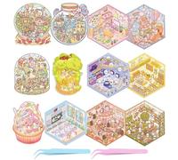 12 PCS Pegatinas 3D Escenas, Pegatina para Casa DIY 3D Sticker Scene