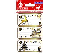 12 pegatinas de navidad - gold chic