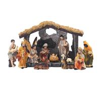 12 Pieza Adornos Del Nacimiento De Jesús - Set De Adornos De Natividad, Belen Pesebre Navideño, Estatua Del Nacimiento De Jesús En Pesebre, Juego De Figuras De Belen De Navidad Para Decoración Hogar