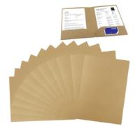 12 Piezas A4 Carpeta de Papel Kraft, Carpeta de Documentos, Carpetas de Presentacion con 2 Compartimentos, Bolsillos Carpetas Carton para Documentos, Reuniones Presentaciones, Contratos Informes