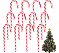 12 Piezas Adornos Navideños Acrílicos, Navideños Candy Cane Colgantes Adornos Decoración, Decoraciones para árbol de Navidad Bastones de Caramelo, para Árboles de Navidad Decoración (15cm)