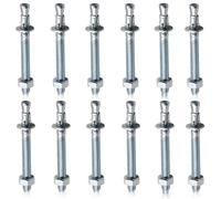 12 Piezas Anclaje Macho de Expansión, M10x110mm Tacos Metalicos de Expansion, Tacos Anclaje Metalico Expansion, Tornillo de Expansión Galvanizados para Barandillas, Ventanas, Muros Cortina, Mecánicos