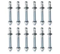 12 Piezas Anclaje Macho de Expansión, M10x90mm Tacos Metalicos de Expansion, Tacos Anclaje Metalico Expansion, Tornillo de Expansión Galvanizados para Barandillas, Ventanas, Muros Cortina, Mecánicos