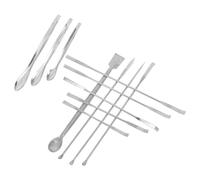 12 Piezas Cuchara de Muestra de Acero Inoxidable de Doble Punta | Medición Precisa y Uso Doble, Mango Ergonómico, para Muestras de Laboratorio y Polvos Cosméticos