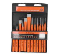 12 piezas de rollo de rollo Punch Juego de cincel Chrome Vanadium Acero Terreno de reparación Herramienta de bricolaje Mandeo de carpintería Orangonómica