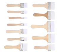 12 Piezas Juego de Pinceles y Madera de Nylon de Punta Plana | Set Portátil, Uso Versátil en Acuarela y Gouache, Adecuado para Murales y Muñecas Artesanales