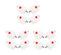 12 Piezas Pestillo de Montaje en Superficie Botón Pulsador, Blanco | Hierro y Plástico, Diámetro de Orificio 4mm, Separación 23mm, para Puertas de Armario y Mascotas