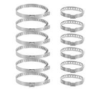 12 Piezas Pinza Redonda Ajustable, Acero Inoxidable | Conjunto de Abrazadera Metálica, Forma Circular Bloqueable, para Teppanyaki y Preparación de Asado