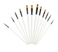 12 Piezas Set de Pinceles de Acuarela, Nylon y Madera | Control Preciso y Cerdas Rebote, Uso en Mesa y Aprendizaje, para Modelos y Pintura Mural