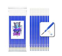 12 Recambios XXL Bolígrafo Gel Borrable - Compatibles con Legami - Punta 0,5mm - Con 2cm Más de Tinta - Para Escuela, Marcado Preciso sobre Tela y Piel - Termoborrables de Larga Duración (Azul)
