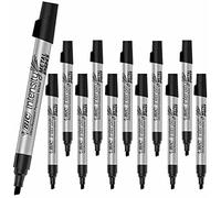 12 rotuladores permanentes BIC Intensity Metal Pro | Cuerpo de metal graso y punta de cincel duradera | Tinta resistente a la decoloración y al agua | Aplicación de múltiples superficies incluyendo