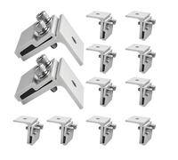 12 soportes de montaje de panel solar, abrazaderas de extremo de panel solar de aluminio para casa de caravana, barco, paneles de techo, sistema fotovoltaico, techo plano, techo de hoja