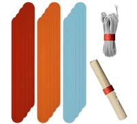 12 tiras de metal cubiertas de silicona rojas, azules y naranjas, soporte de papel póster de regalo de 1 x 8.46 pulgadas, bandas estabilizadoras para organización de