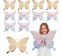 12 Uds Grandes Decoraciones de Mariposas en 3D, Decoración de pared de Mariposas en 3D con 50 Uds Pegatinas de Perlas Decoración de pared de Mariposa Gigante para Cumpleaños Baby Shower Boda