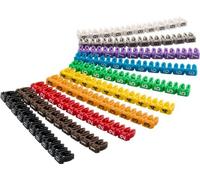 12 unidades de clips para etiquetar cables Goobay 72513, con "dígitos del 0 al 9", para diámetros de cable de hasta 2,5 mm, y anillos de identificación de color de 2,5 mm, con 10 unidades de cada colo
