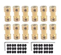 12 unids 5 mm a 6 mm latón acoplamiento de eje articulado, acoplamiento del eje del motor para RC DIY avión barco robot