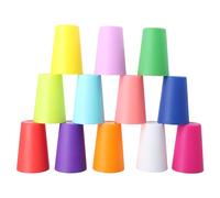 12 Vasos de Plástico Reutilizables, Coloridos Vaso Plastico Infantil, 260ml Apilables Vasos para Fiestas, Vaso Irrompible de Agua Potable, Vasos Camping para Cocina Picnic Playa Exteriores Viajes