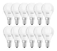 12 X OSRAM LED Bombillas Gota 5,7W = 40W E14 Mate Esfera P45 Cálido 2700K