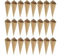 120 conos de confeti de boda de papel kraft, cono de flores para fiestas, pétalos pequeños, ramo de caramelos, bufé, color marrón